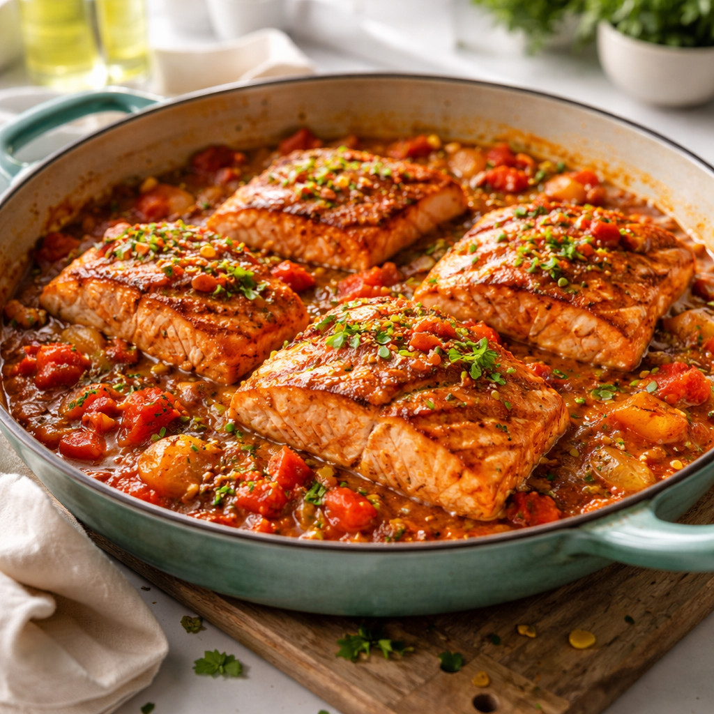 Salmon with Tomato and Tamarind Sauce