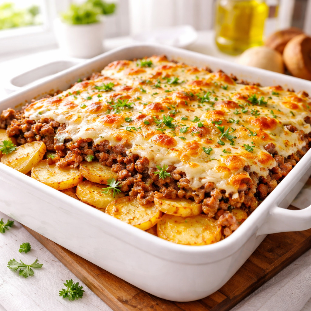 Potato Dish with Meat and Cream
