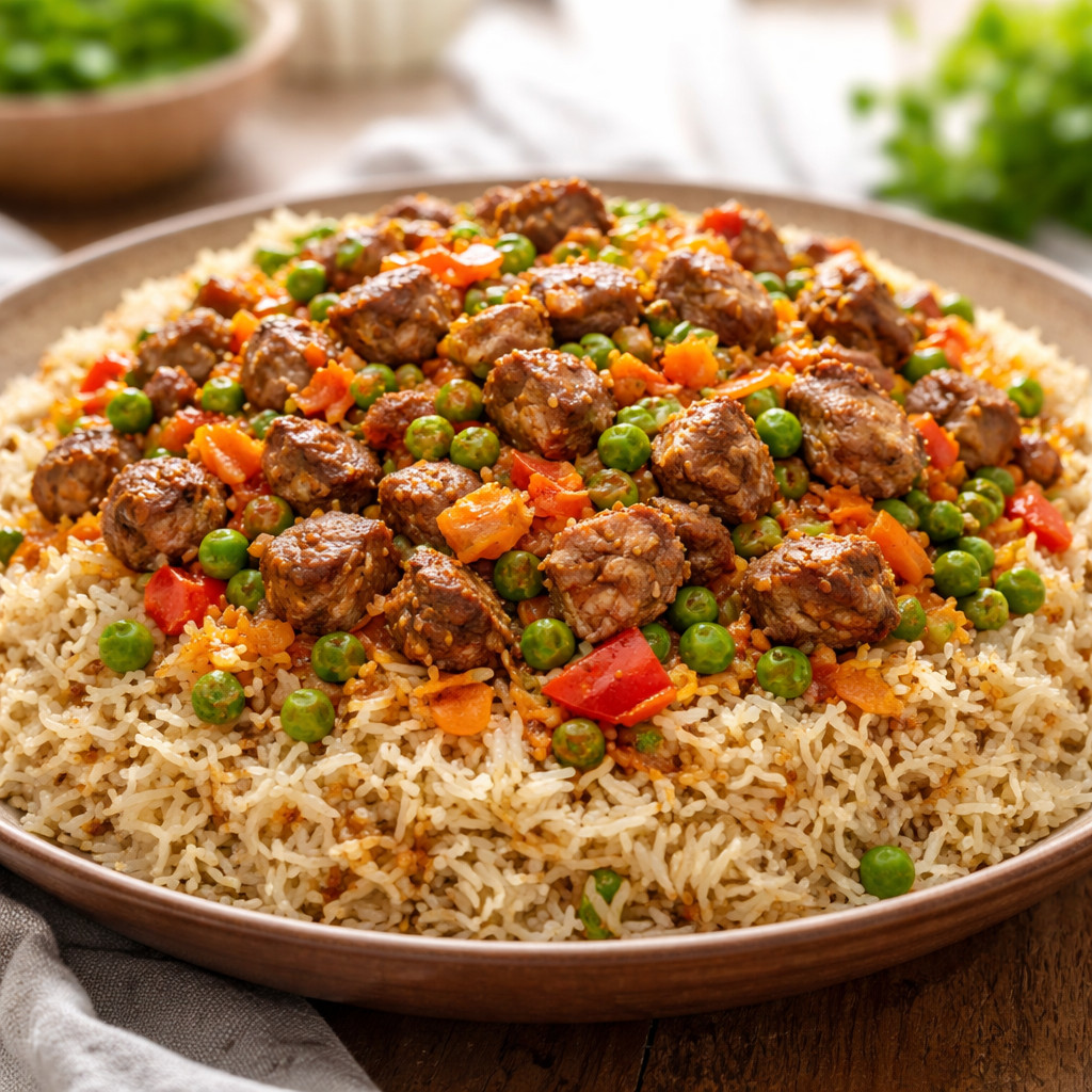 Rice with Meat and Peas
