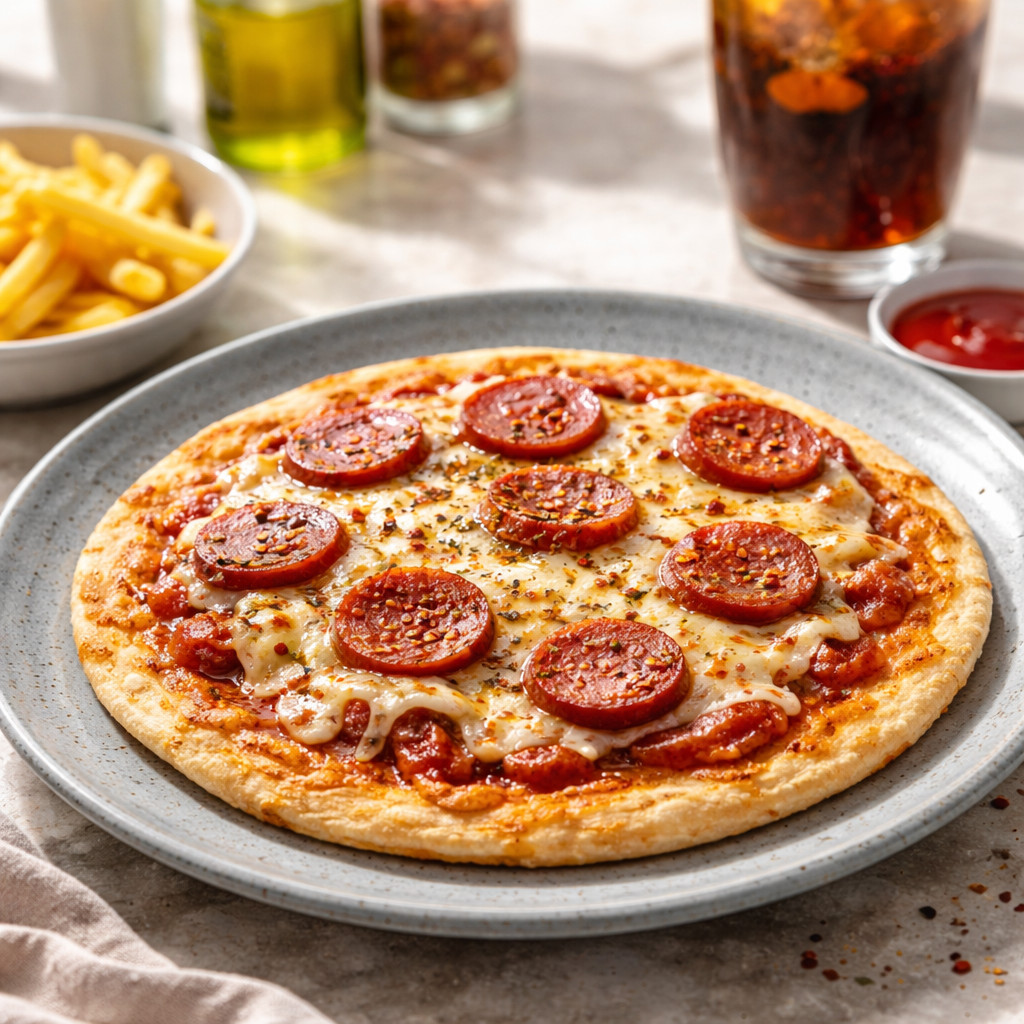 Pizza au pain paratha indien