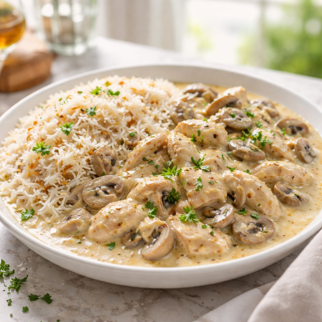 Chicken with Cream and Mushrooms