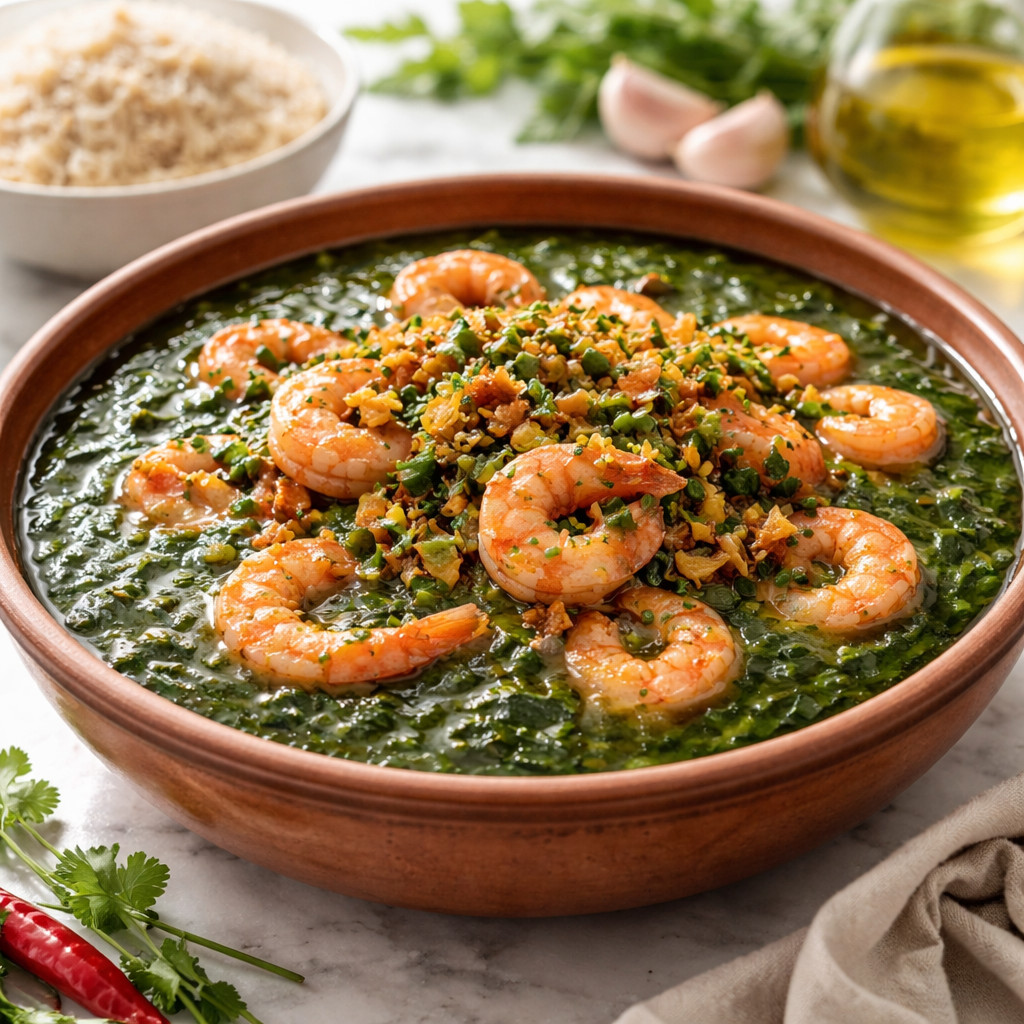 Mloukhia aux crevettes très authentique