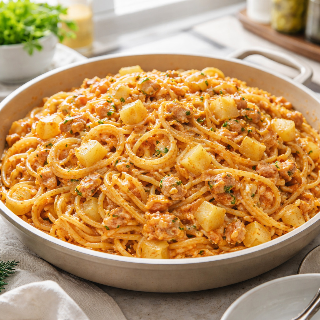 Pasta with Red Sauce and Cream