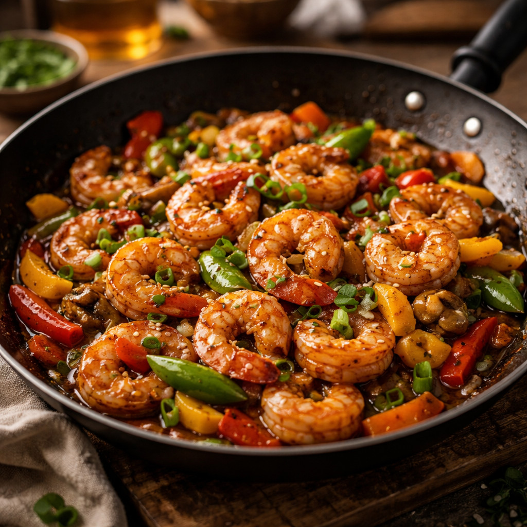 Crevettes à la sauce soja