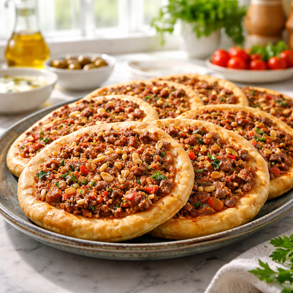 Manakish à la viande hachée
