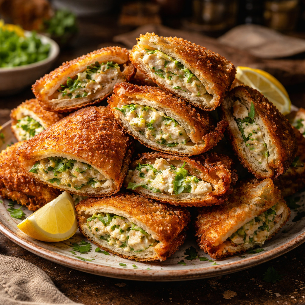 Fried Toast Stuffed with Chicken