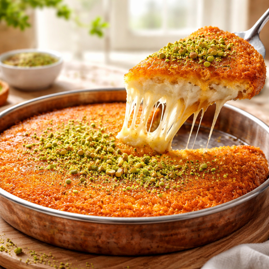 الكنافة بالجبن العكاوي