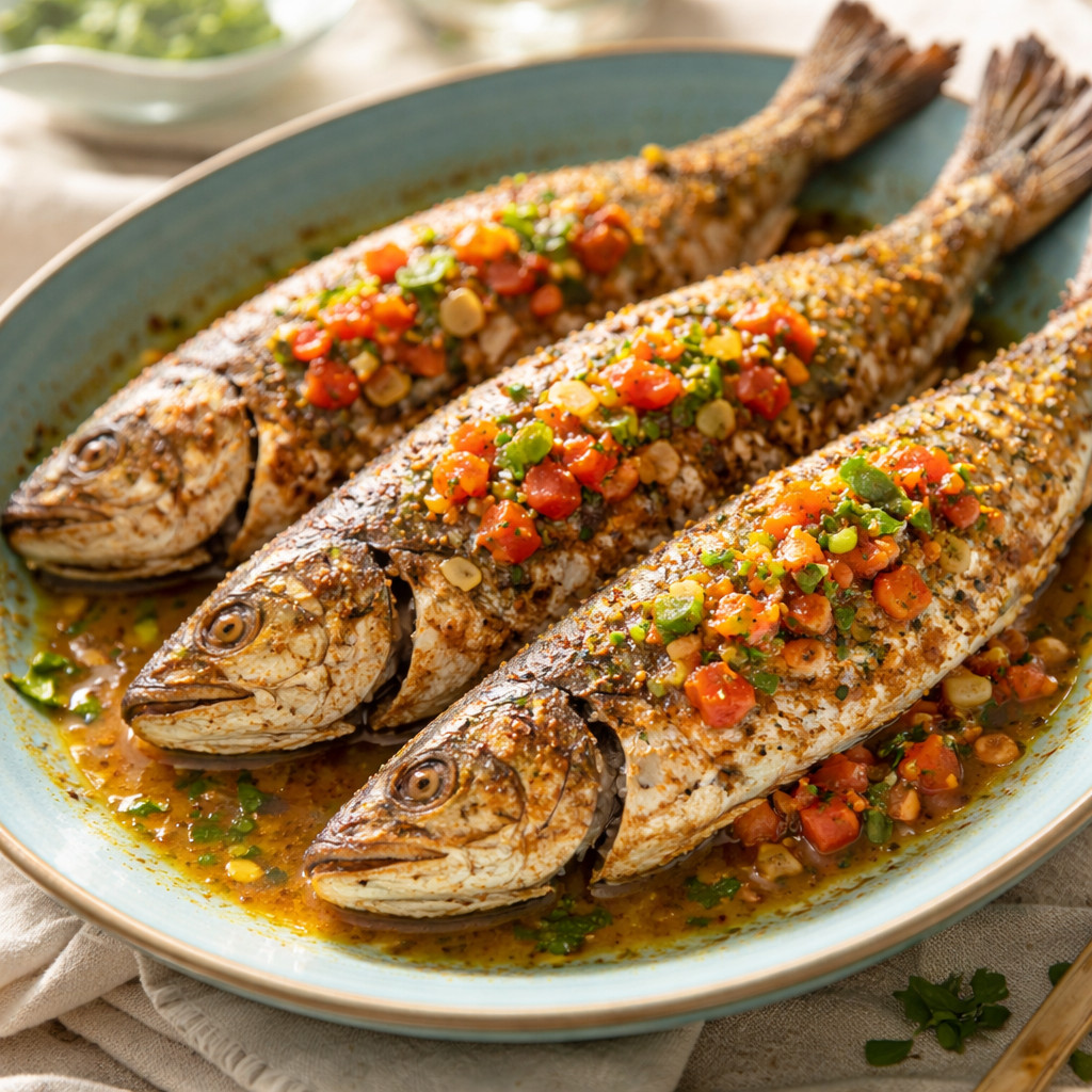 Poisson bouri grillé