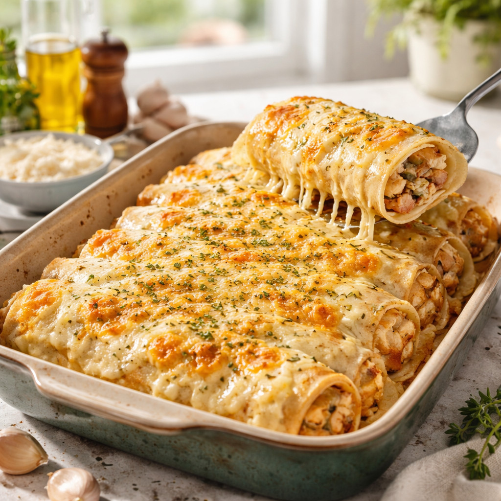 Crêpe de poulet à la béchamel