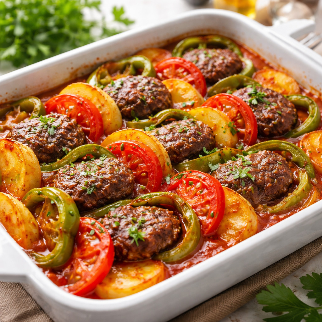 صينية كفتة بالخضار