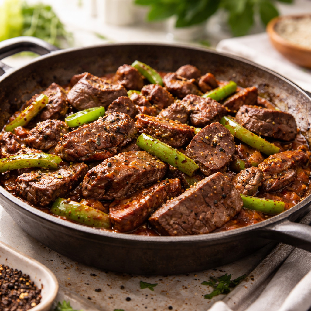 كبدة ولحم وقلب مقلية