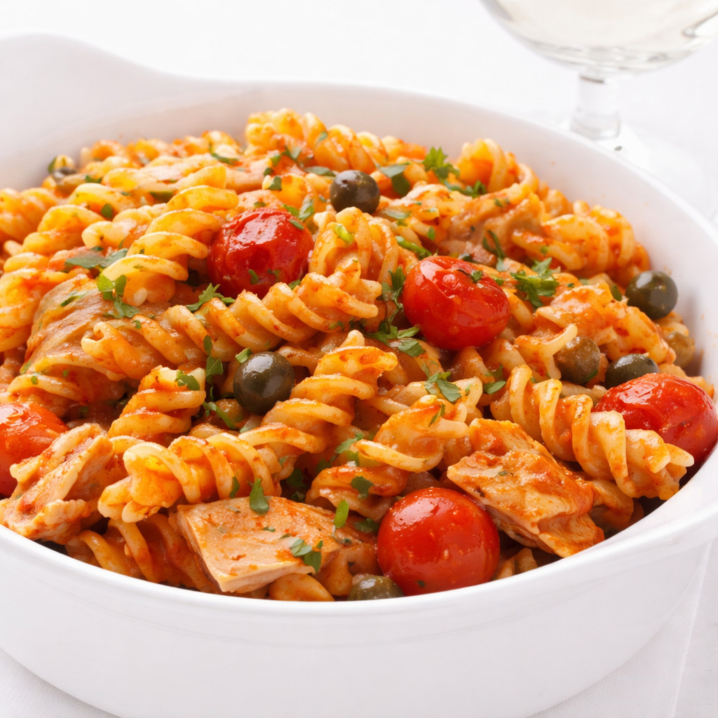Fusilli with Tuna and Tomatoes in the Oven