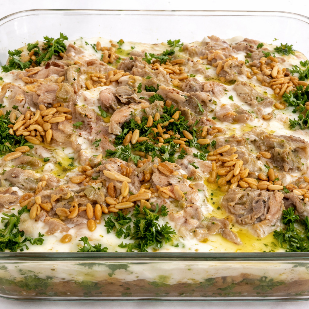 فتة فوارغ ومخ الخروف