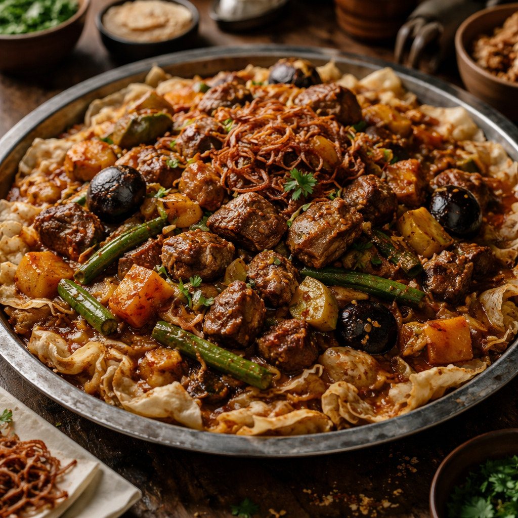 Saudi Qarsan Bread with Meat