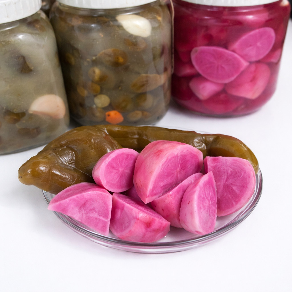 Pickled Turnips, Carrots, Cucumbers, and Peppers