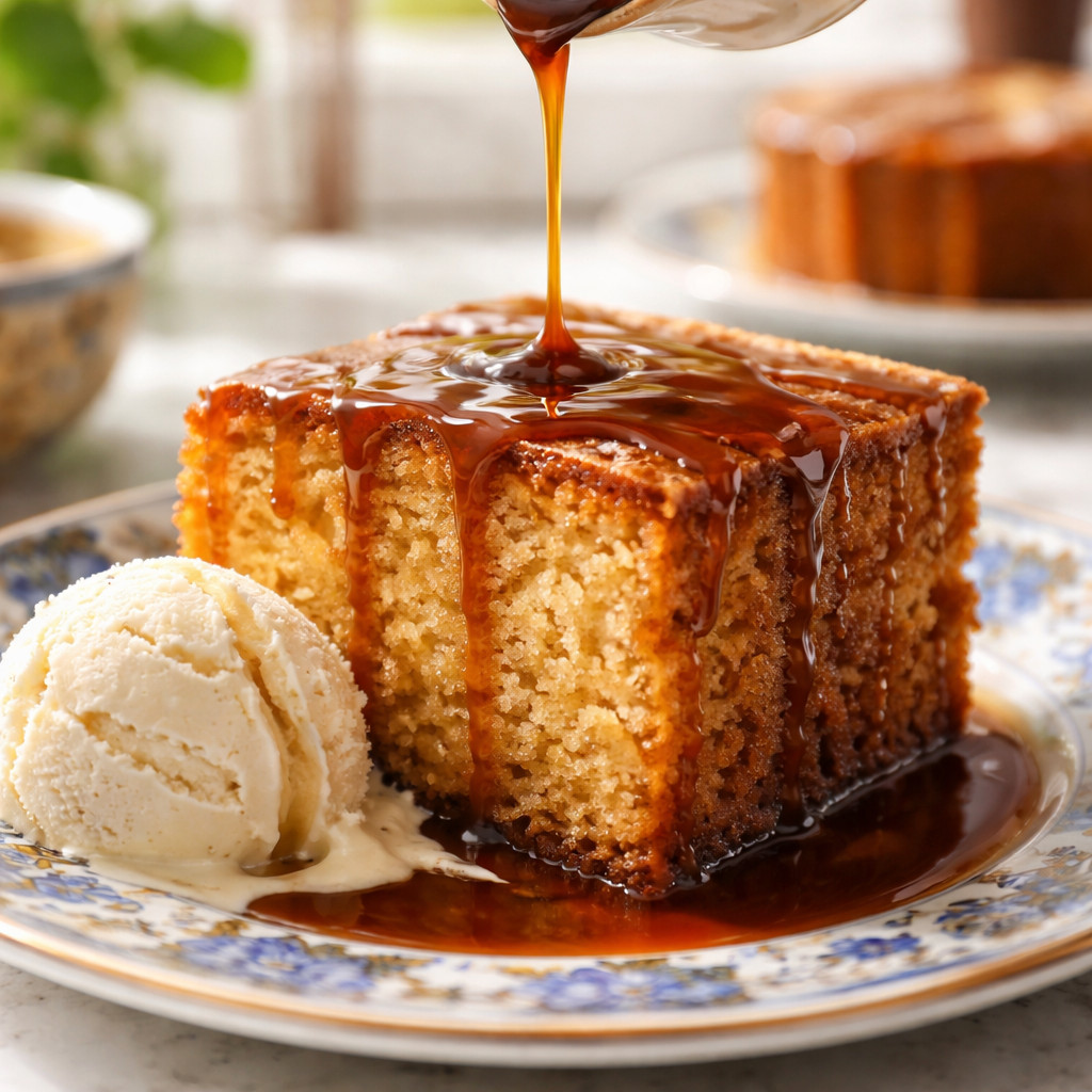 Gâteau avec sauce Nescafé