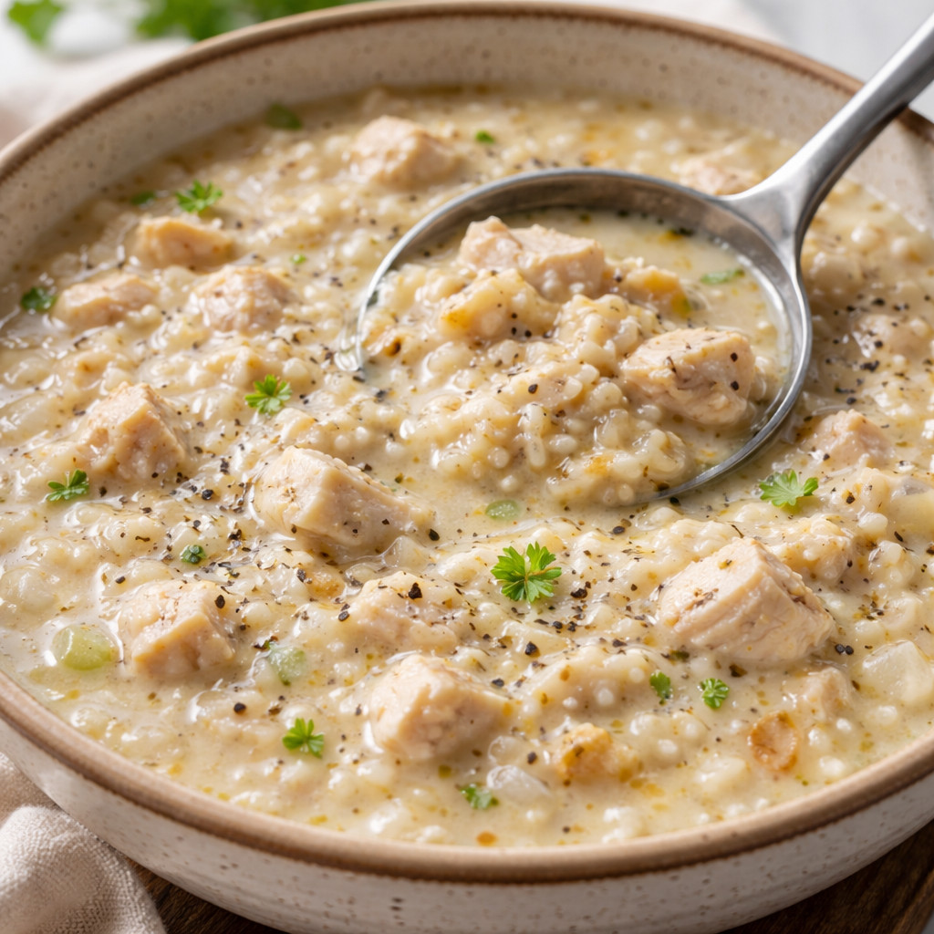 شوربة الارز بالدجاج