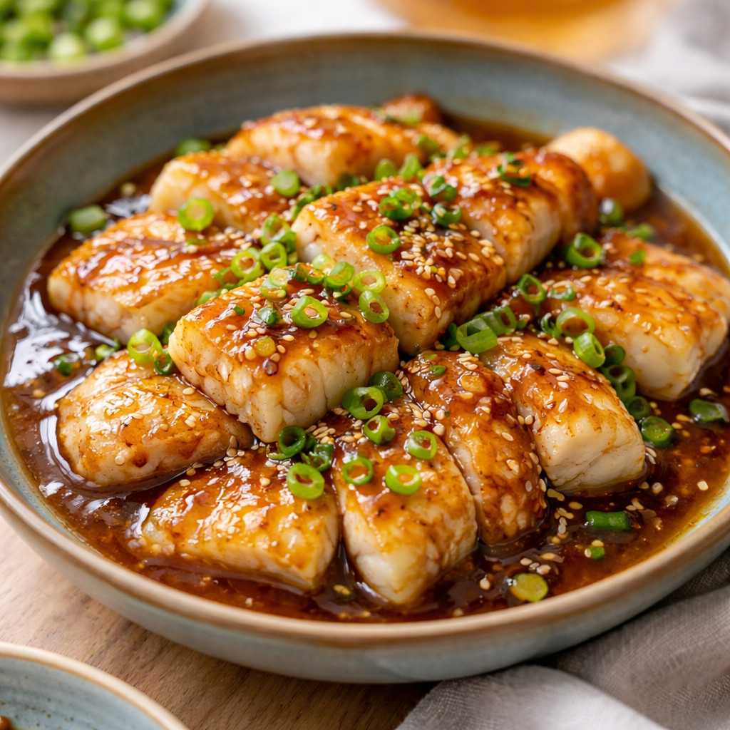 Filet de poisson à la sauce sucrée