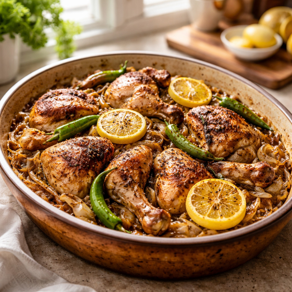 Chicken Tray with Onions