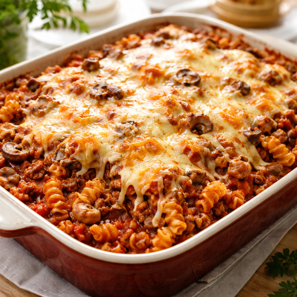 Pasta Bake with Meat and Cheese