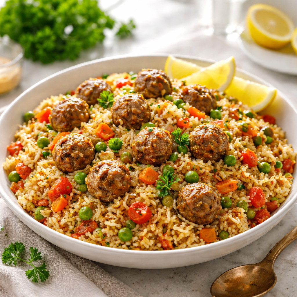 أرز باللحم المفروم (كفتة)