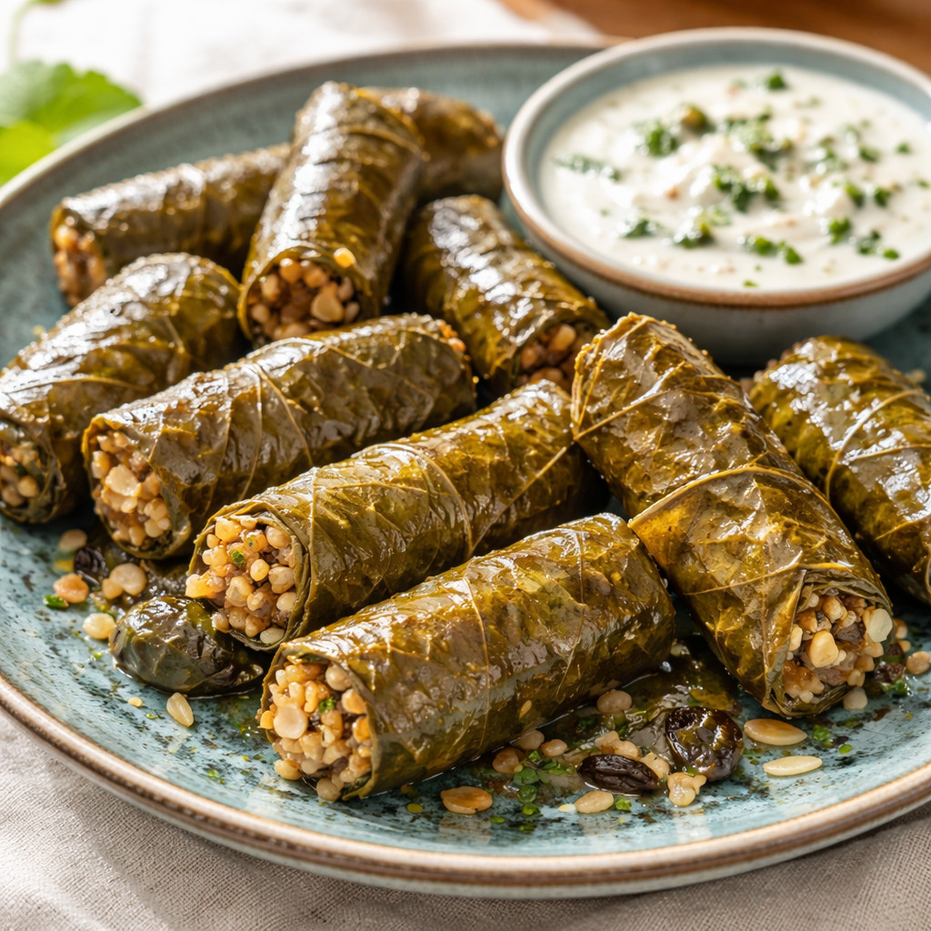 Stuffed Grape Leaves with Bulgur