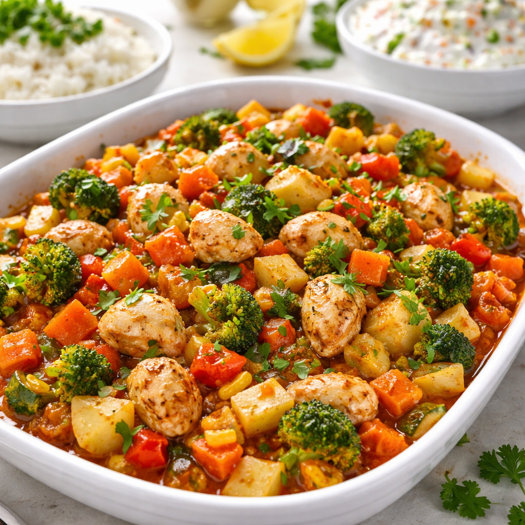 مكعبات الخضار وصدور الدجاج