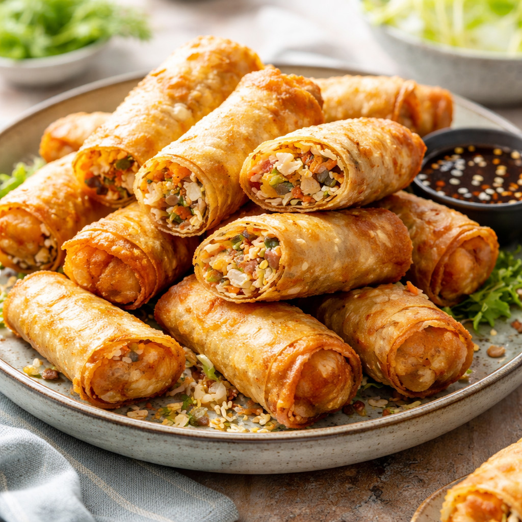 Spring Rolls with Chicken and Vegetables