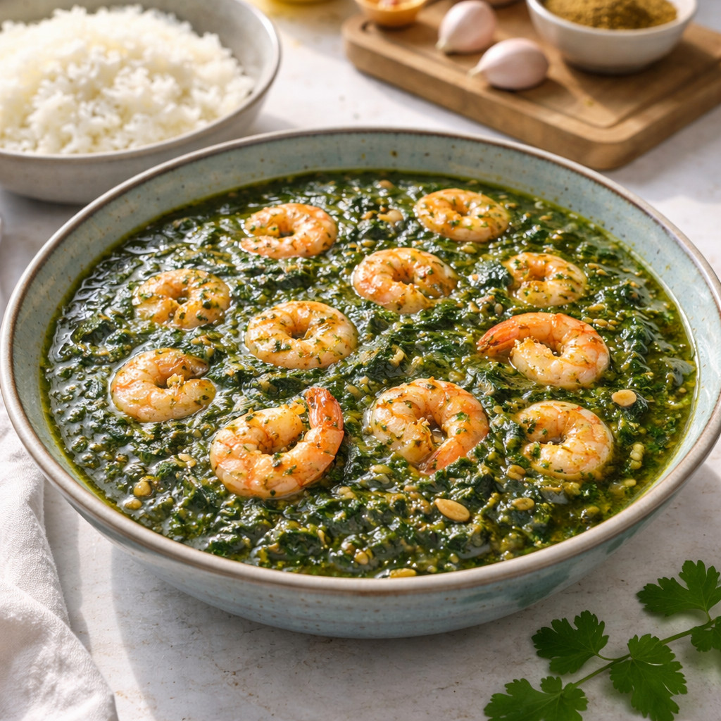 Molokhia aux crevettes
