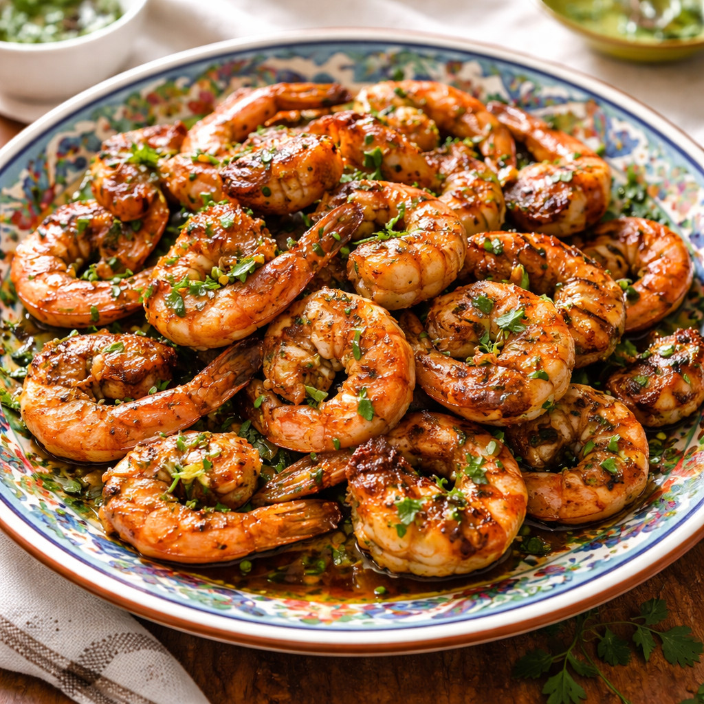 Crevettes grillées au gingembre et à la coriandre