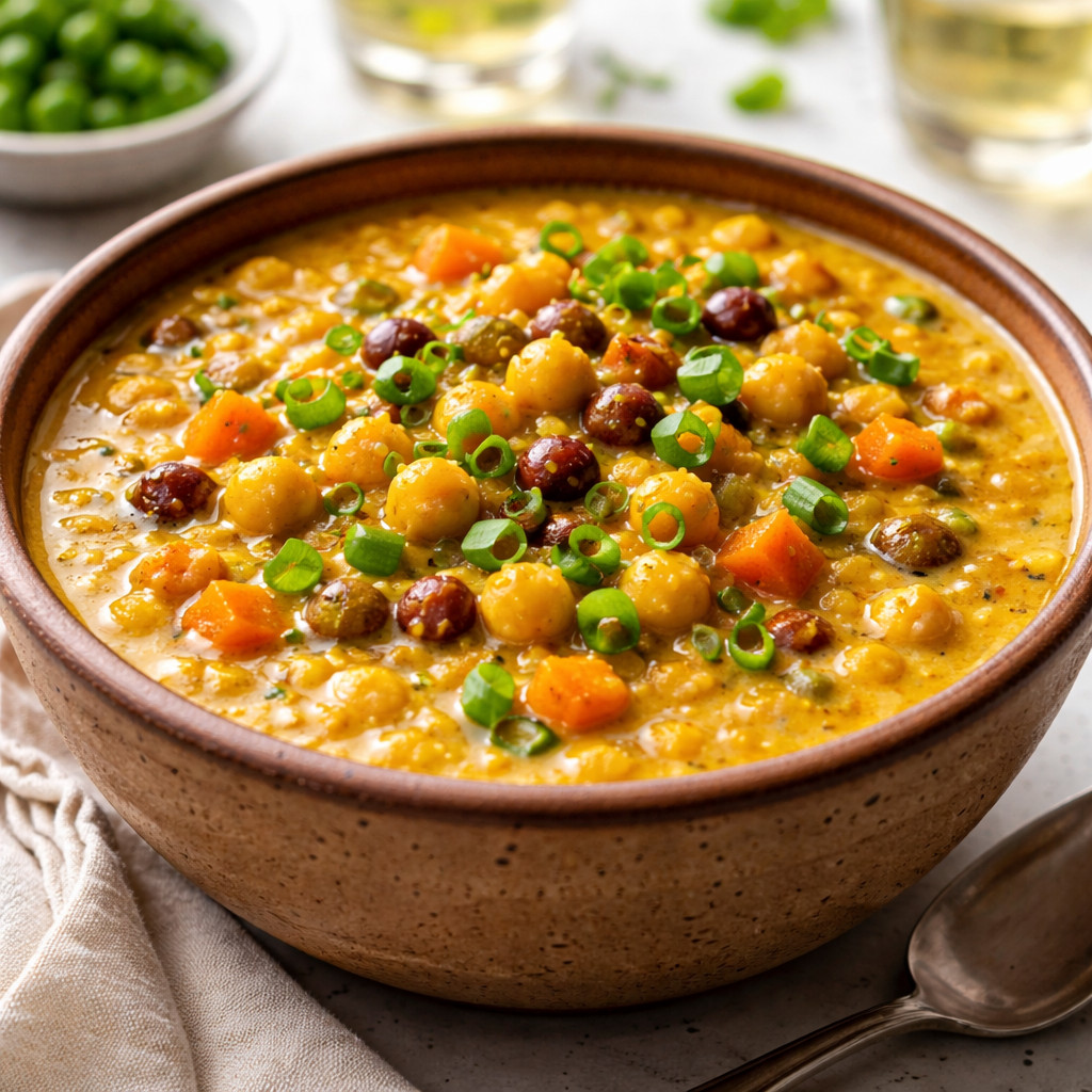 Soupe de lentilles jaunes au lait de coco