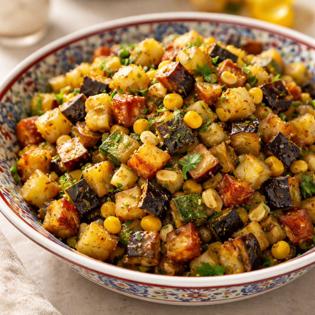 Salade de légumes frits