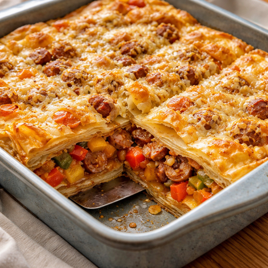 Goulash with Sausage and Romano Cheese