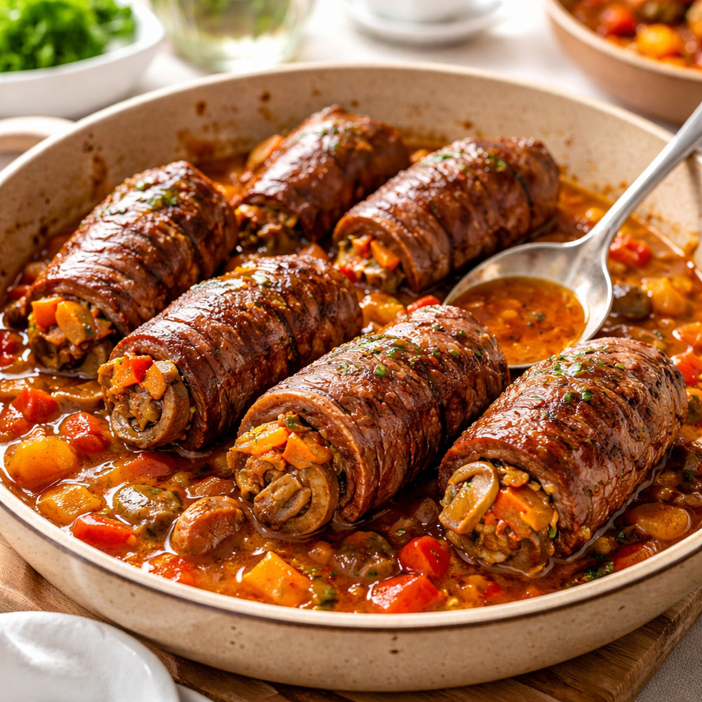 Roulés de viande farcis