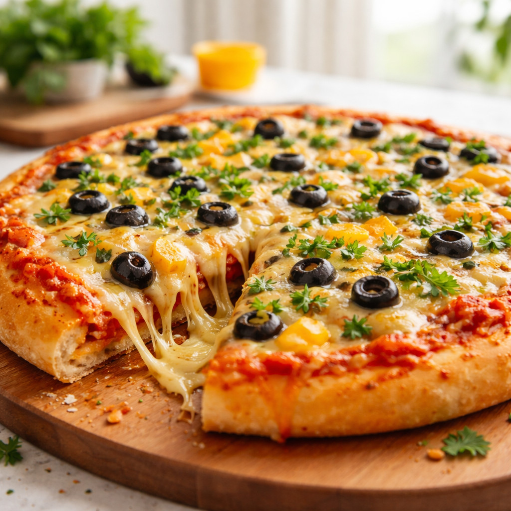 Pizza with Melting Cheese