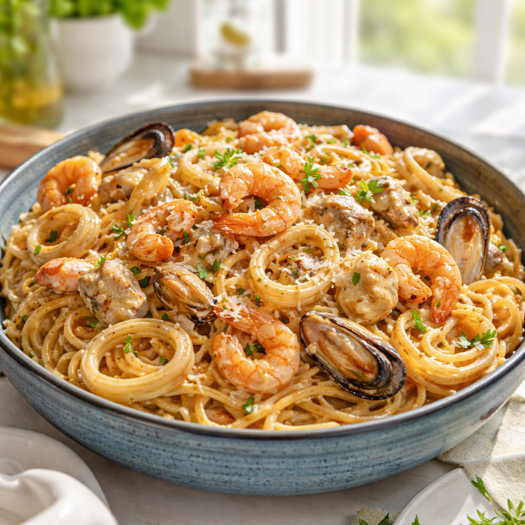Seafood Pasta with Cream