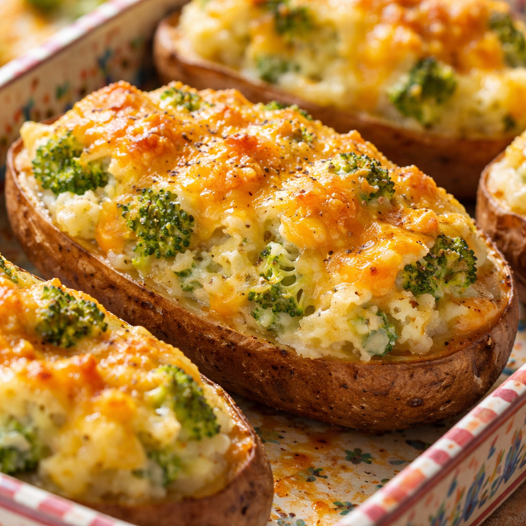 Stuffed Potatoes with Cheddar Cheese