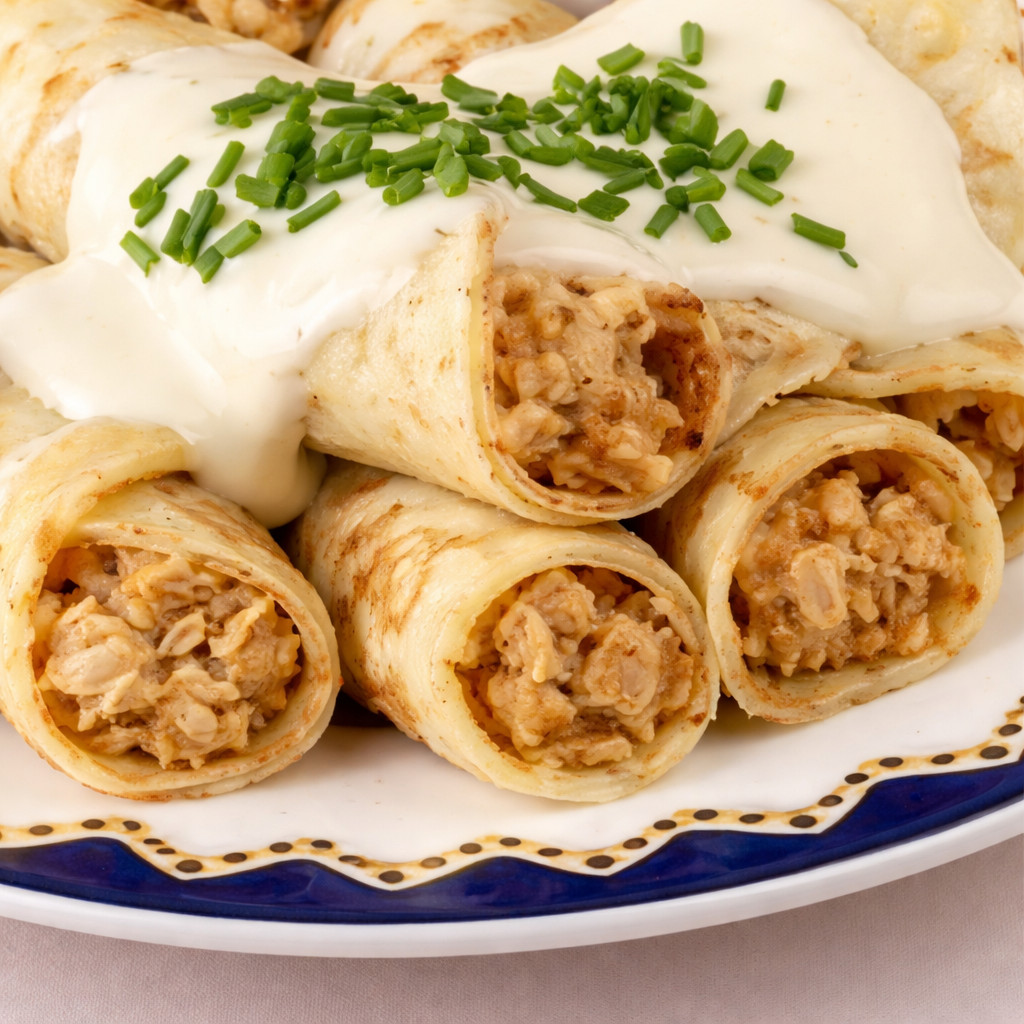 Crêpe de poulet à la béchamel