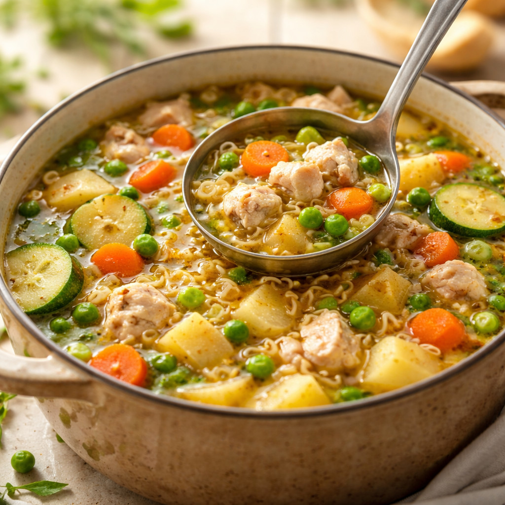 شوربة الخضار بالدجاج