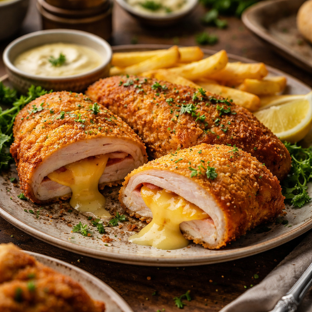 Escalope de poulet farci au fromage