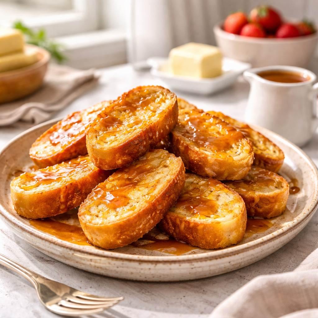 خبز مُحمّص بالزبدة و مُحلّى