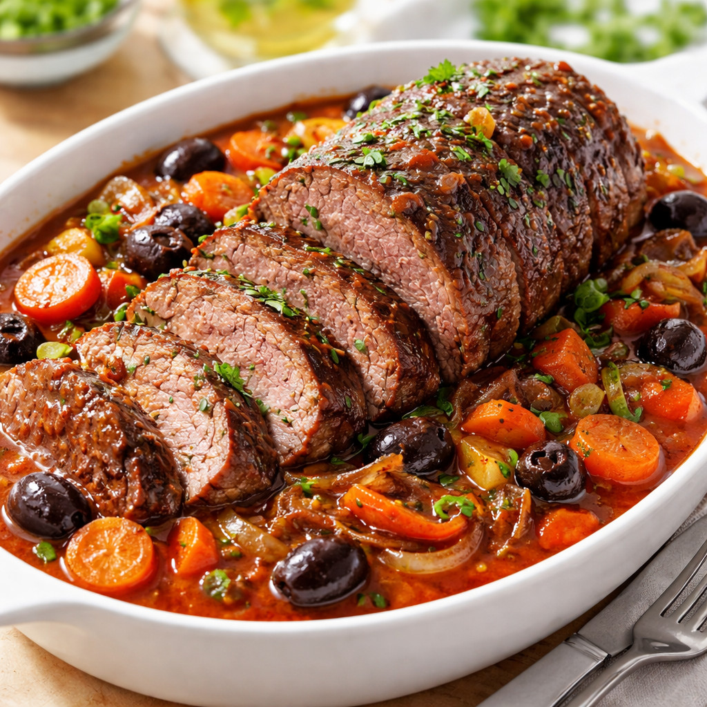 Rôti de viande avec sauce