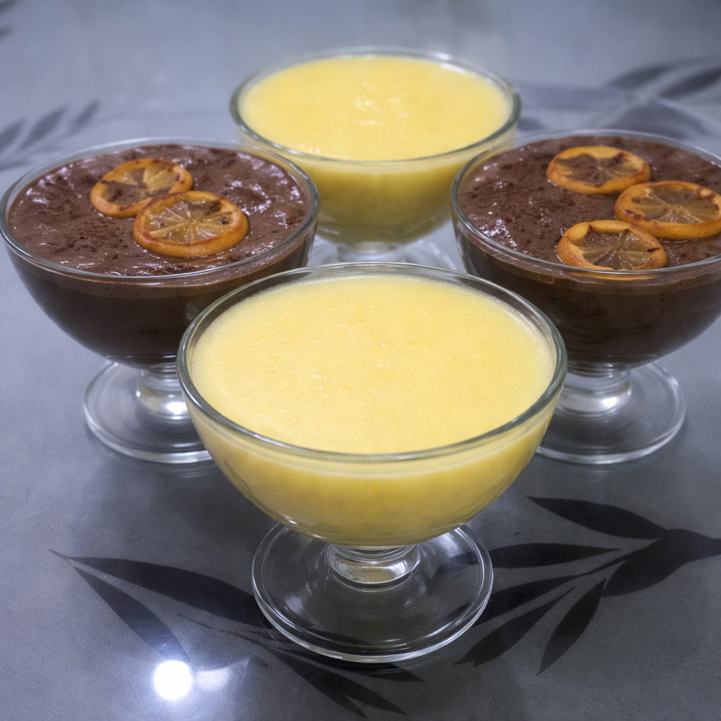 Custard Cups with Biscuit