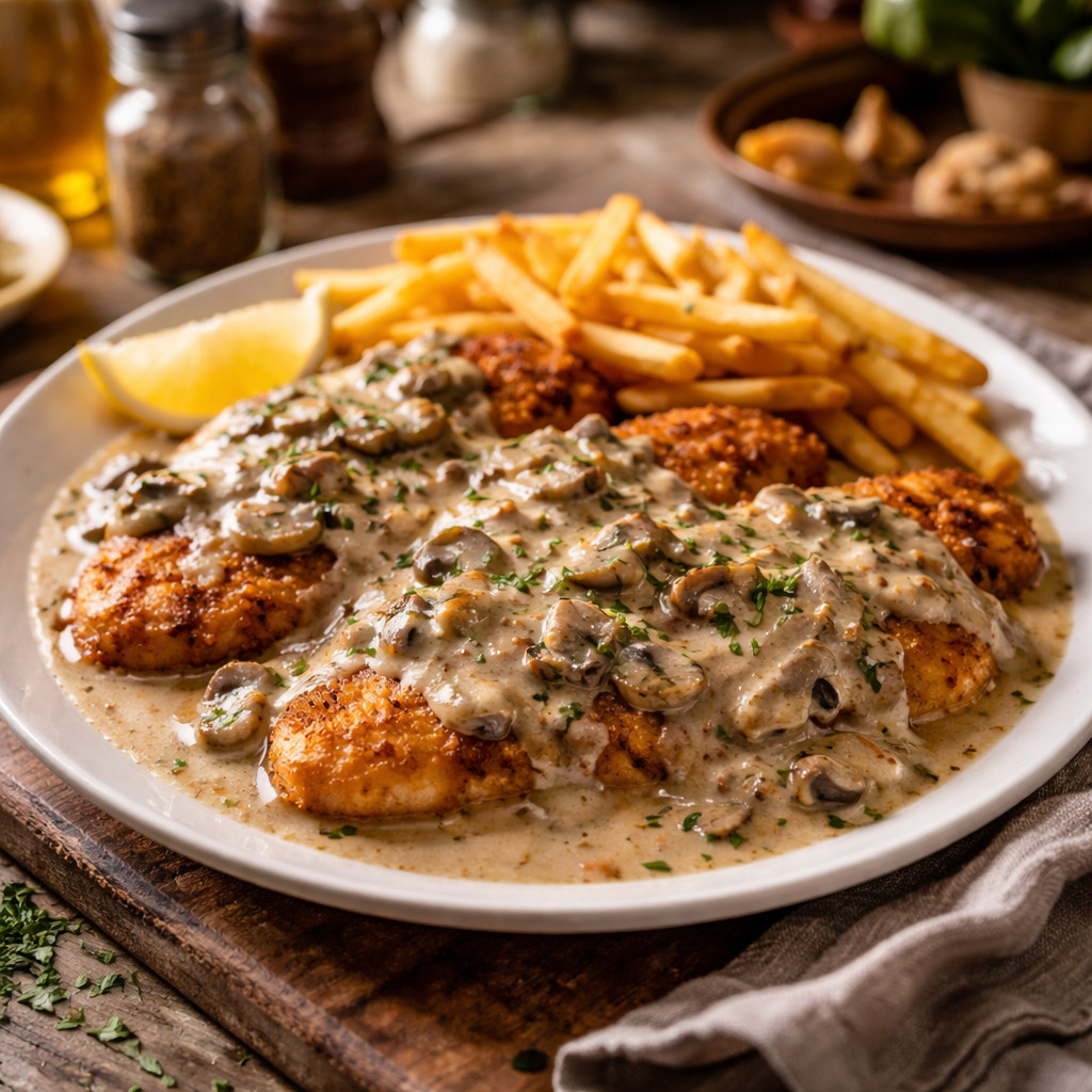 Escalopes de poulet à la sauce aux champignons