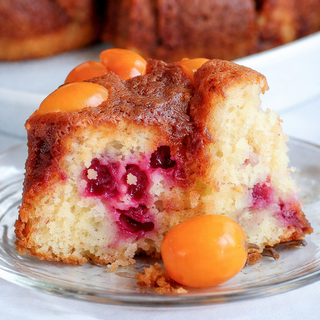 Yogurt Cake with Kumquat and Cranberries