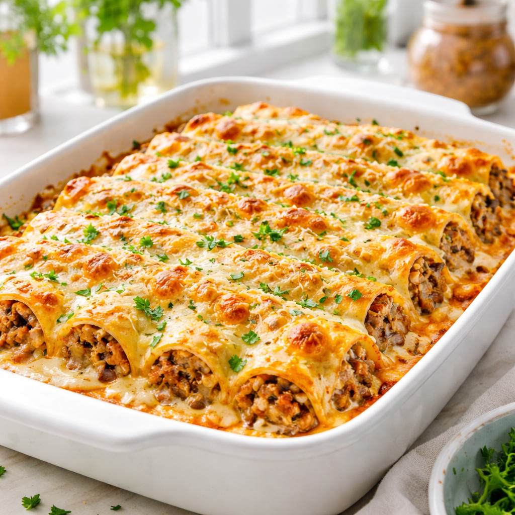 Cannelloni Pasta with Ground Meat