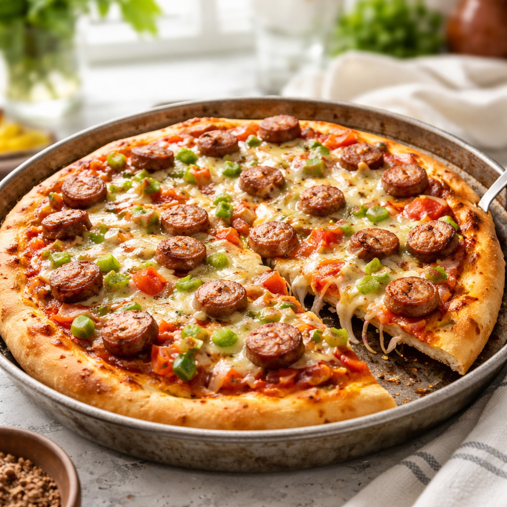 Pizza aux saucisses