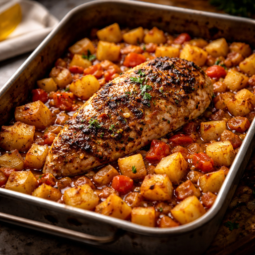 Chicken Breast with Diced Potatoes