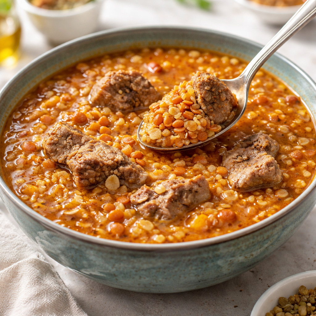 Soupe de lentilles à la viande