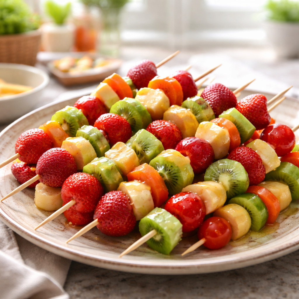 Brochettes de fruits et légumes